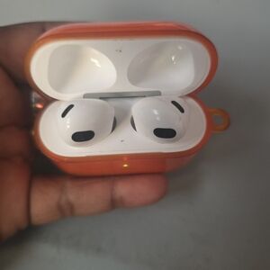 Wireless Earbuds with Orange Case